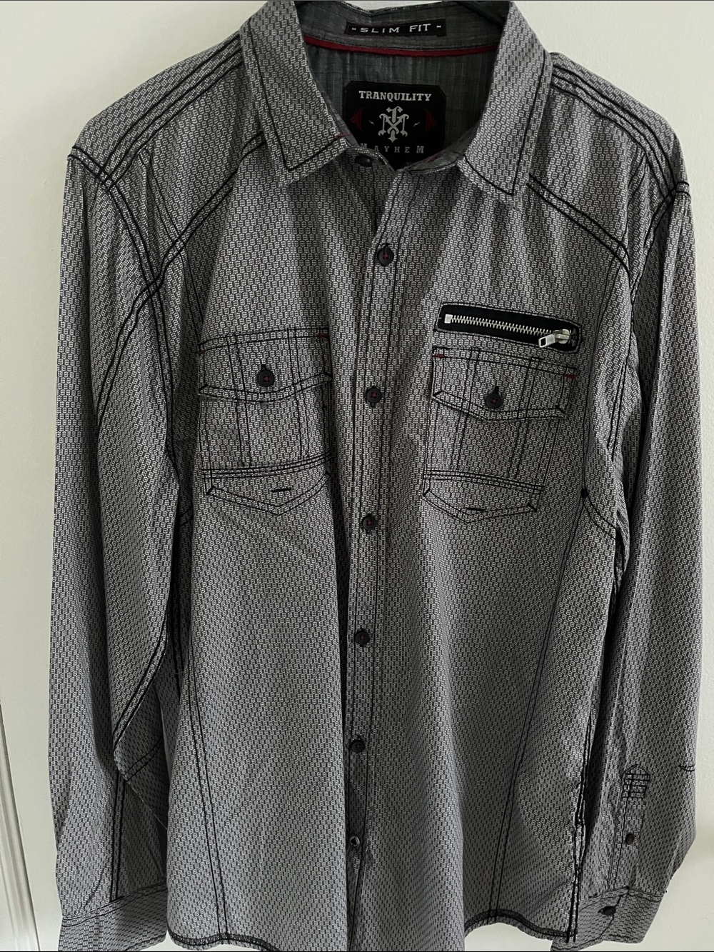 Tranquility by Colorado Clothing Men's Gray Micro-Pattern Button-Down Shirt